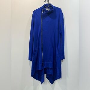 Joseph Ribkoff Royal Blue Long Asymmetrical Sweater Jacket